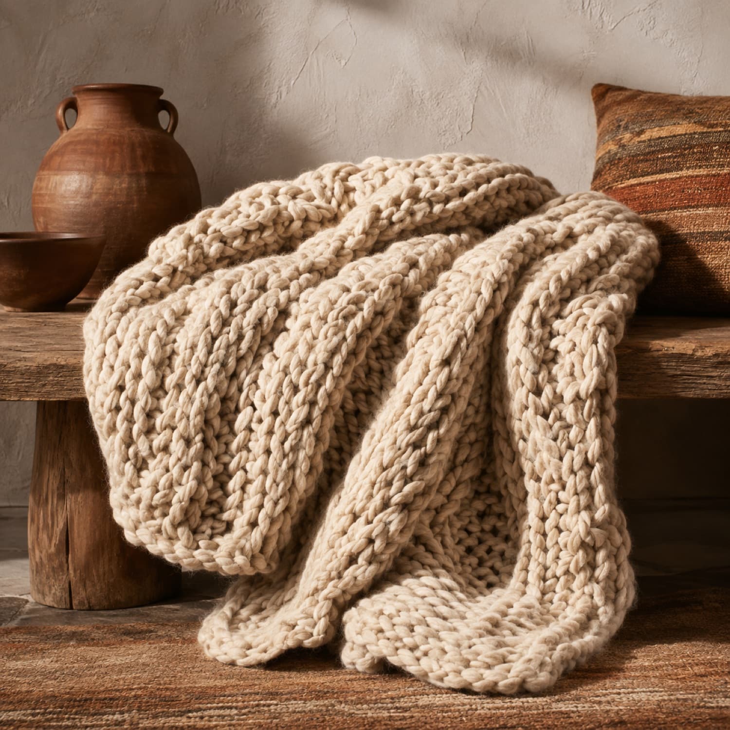 Chunky Knit Ranch Throw