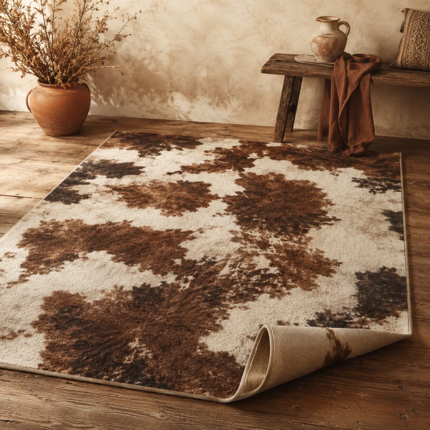 Cowhide-Print Area Rug 4×6