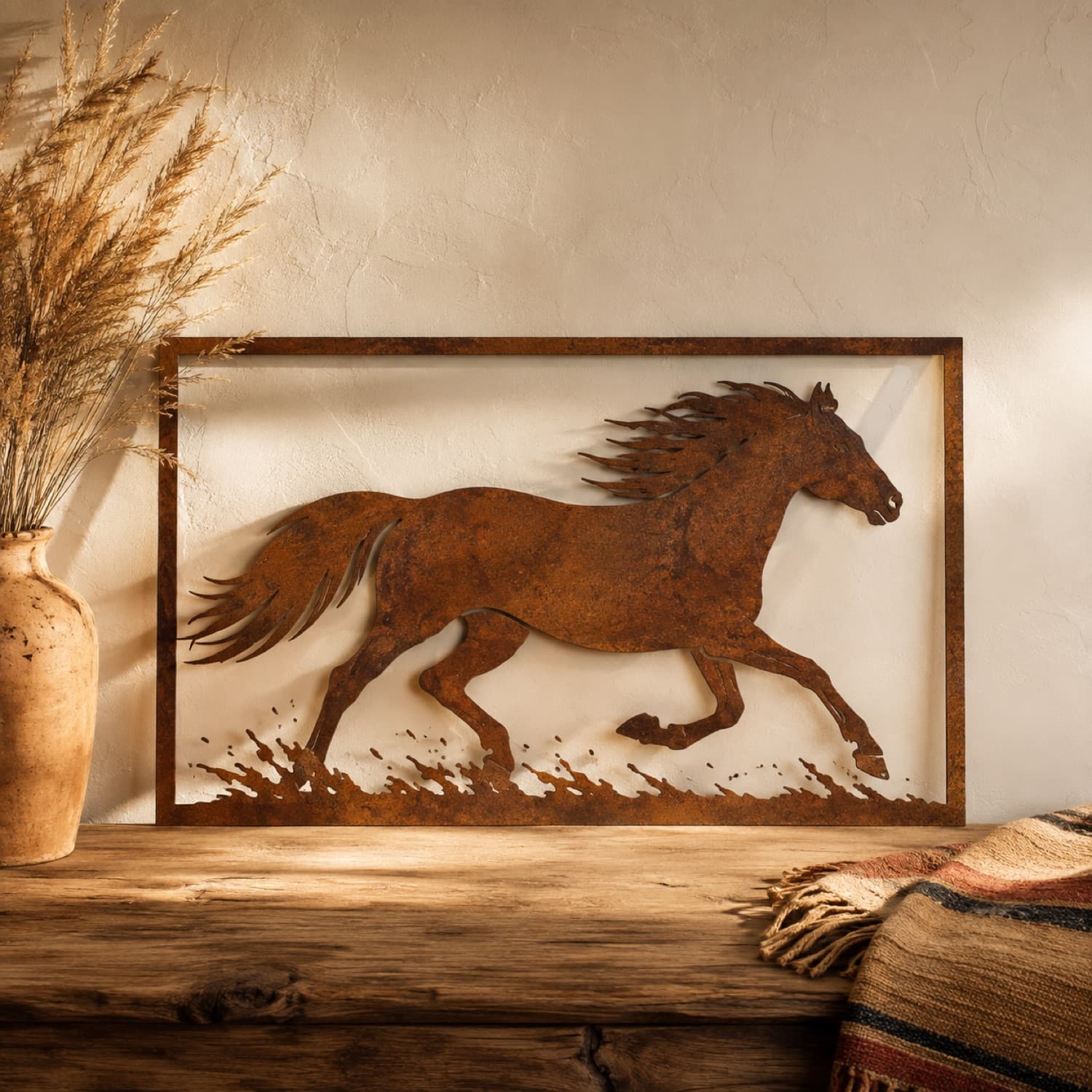 Horse Silhouette Metal Art