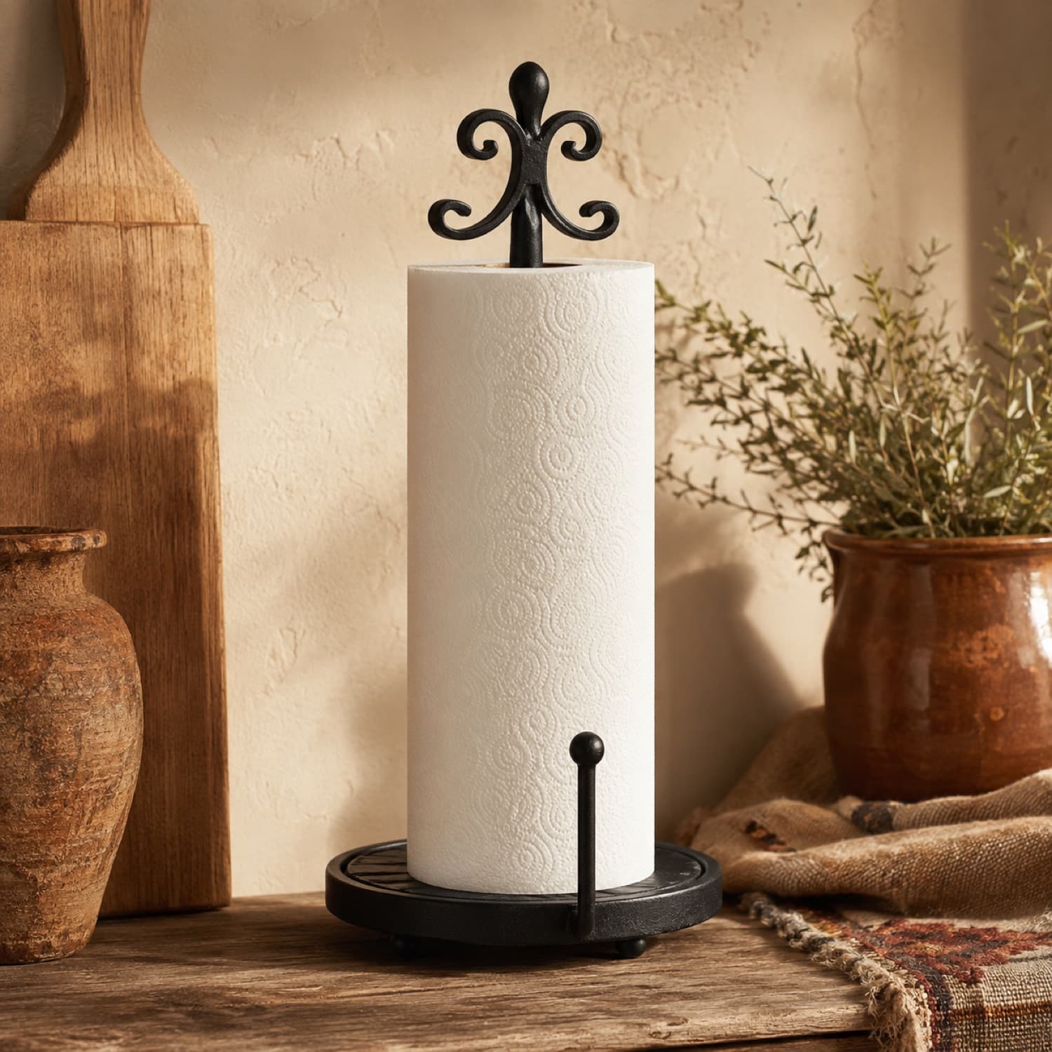 Wrought-Iron Paper Towel Stand
